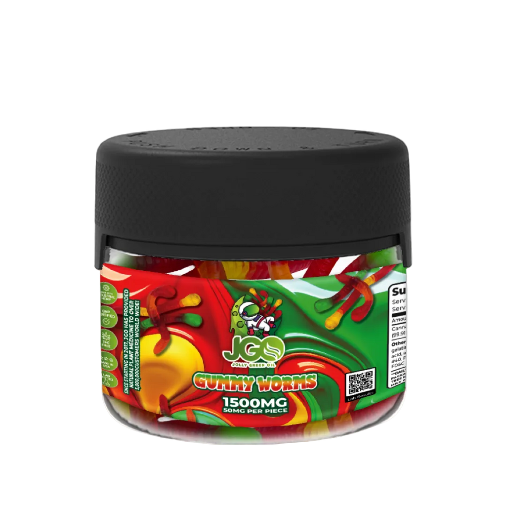 JGO Gummy Worms Hemp Gummies – 1500mg (50mg Each) 30ct