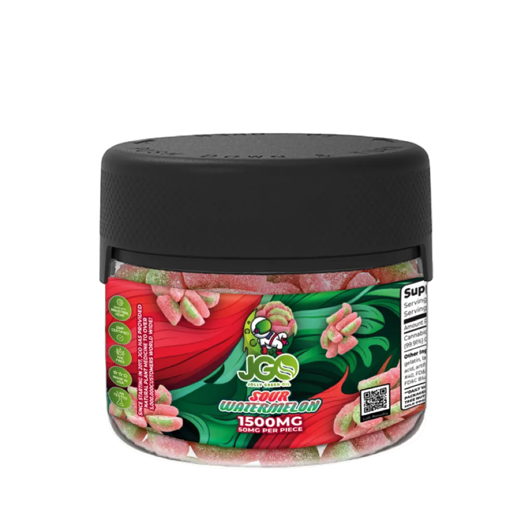 JGO Sour Watermelon Slices Hemp Gummies – 1500mg (50mg Each) 30ct